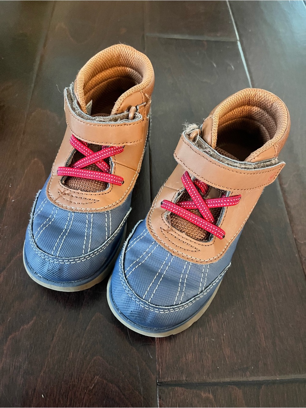 Kids Stride Rite Toddlers size 11 Blue and Brown Casual Boots Shoes